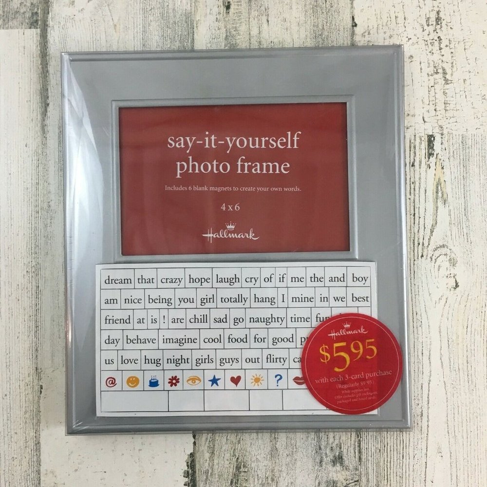 Hallmark Photo Frame Say It Yourself Magnetic Words Silver 2004